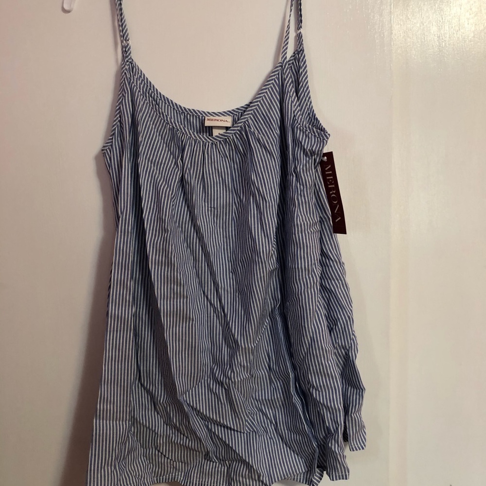 Blue and White striped Medina Top